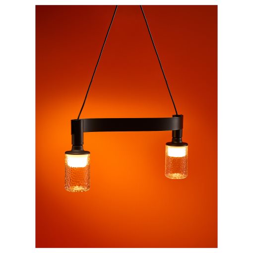 ACKJA/MOLNART, pendant lamp wave shaped with light bulb/tube-shaped patterned, 895.371.30
