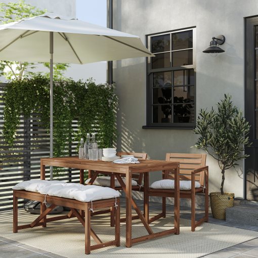 NÄMMARÖ, τραπέζι με 2 καρέκλες και παγκάκι/εξωτερικού χώρου, 140x75 cm, 895.752.35