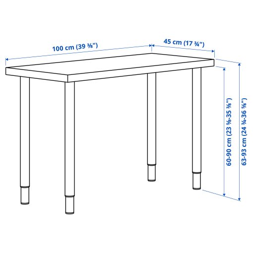 LINNMON/OLOV, desk, 100x45 cm, 895.902.07