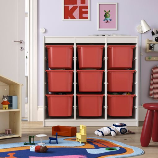 TROFAST, σύνθεση αποθήκευσης διαχωριστικό δωματίου με κουτιά , 99x44x94 cm, 896.131.38