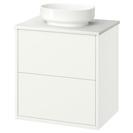 HAVBÄCK/VINDEL, έπιπλο νιπτήρα με συρτάρια/νιπτήρα, 62x49x77 cm, 896.224.54