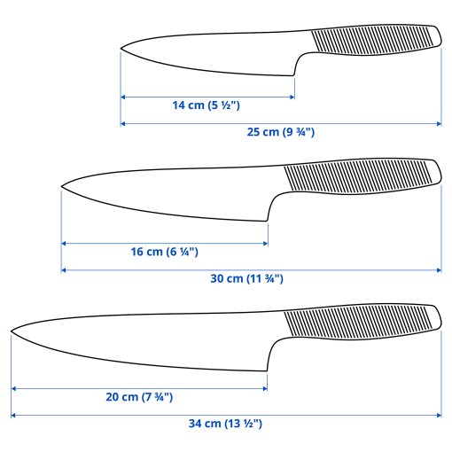 IKEA 365+, μαχαίρια, σετ 3 τεμ., 903.411.70