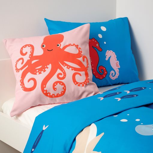 BLÅVINGAD, cushion cover/octopus pattern, 50x50 cm, 905.283.75