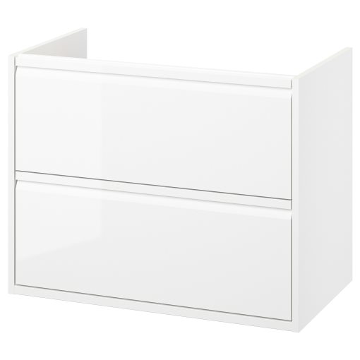 ANGSJON, βάση νιπτήρα με συρτάρια/γυαλιστερό, 80x48x63 cm, 905.350.88