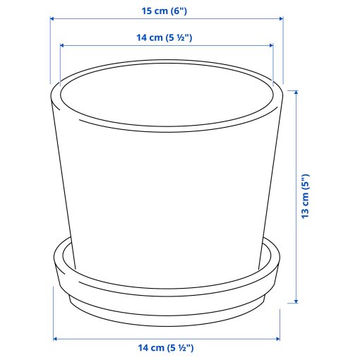 CITRUSFRUKT, plant pot with saucer in/outdoor, 12 cm, 905.515.73