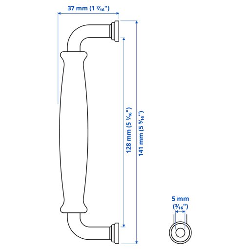 KLINGSTORP, handle set of 2, 141 mm, 905.536.85