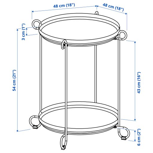 LIVELYCKE, τραπέζι-δίσκος, 50 cm, 905.640.09