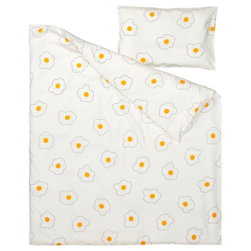 ÖGONLOCKSMAL, 3-piece bedlinen set for cot, 70x140 cm, 905.985.23