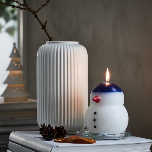 VINTERFINT, unscented pillar candle, 12 cm, 905.999.47