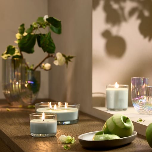 LOTSFÅGEL, scented candle in glass/Apple, 20 hr, 906.084.28