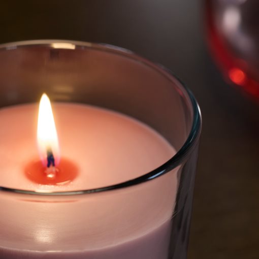 LOTSFÅGEL, scented candle in glass/Red berries, 20 hr, 906.084.52