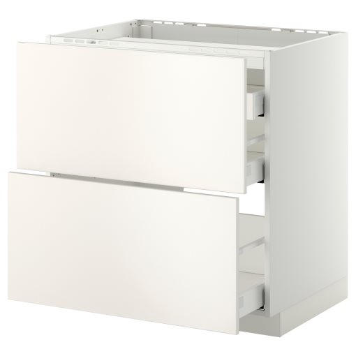 METOD/MAXIMERA, base cabinet for hob/2 fronts/3 drawers, 991.102.26
