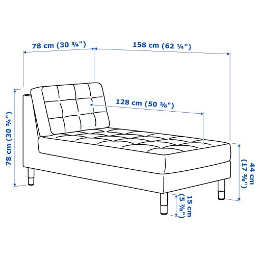 LANDSKRONA, chaise longue, add-on unit, 992.691.79