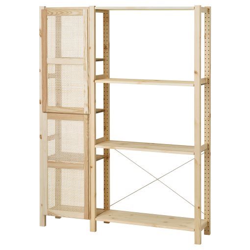 IVAR, shelving unit with doors, 134x30x179 cm, 994.034.70