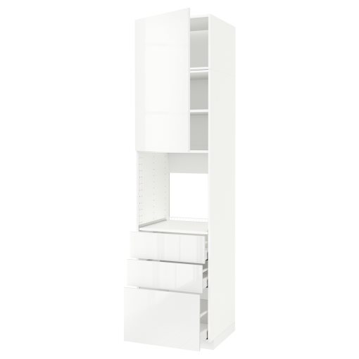 METOD, high cabinet for oven with door/3 drawers, 60x60x240 cm, 994.574.44