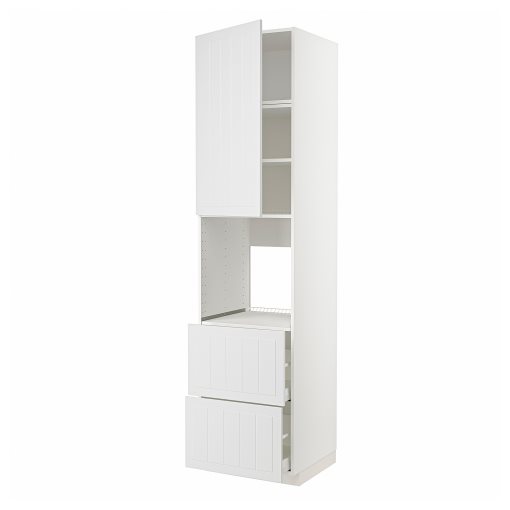 METOD, high cabinet for oven with door/2 drawers, 60x60x240 cm, 994.595.08