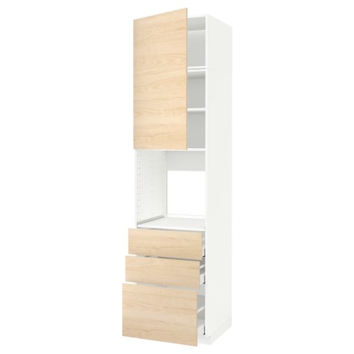 METOD, high cabinet for oven with door/3 drawers, 60x60x240 cm, 994.628.55