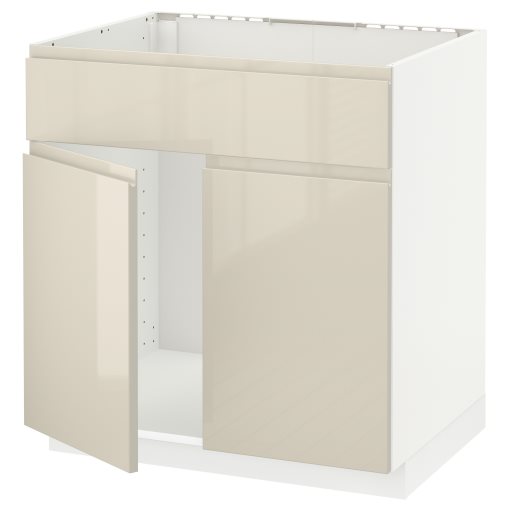 METOD, base cabinet for sink with 2 doors/front, 80x60 cm, 994.639.49