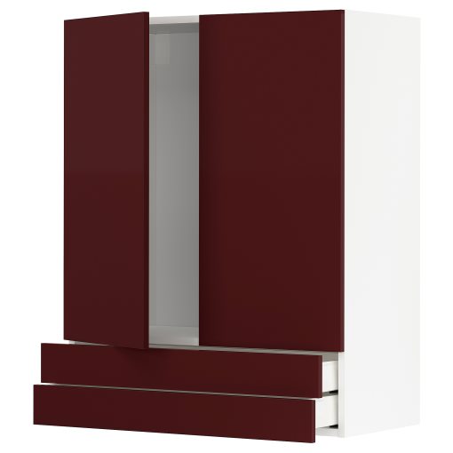 METOD, wall cabinet with 2 doors/2 drawers, 80x100 cm, 994.646.04