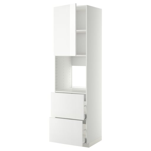 METOD, high cabinet for oven with door/2 fronts/2 high drawers, 60x60x220 cm, 994.666.84