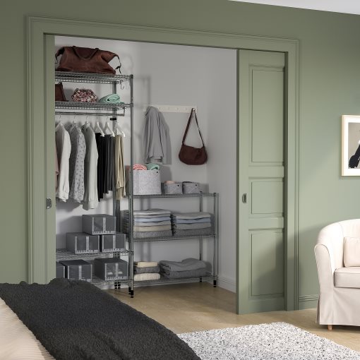 OMAR, shelving unit with clothes rail with 1 shelf, 186x50x201 cm, 994.876.91