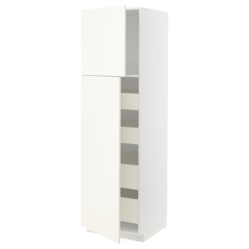 METOD, high cabinet with 2 doors/4 drawers, 60x60x200 cm, 995.070.43