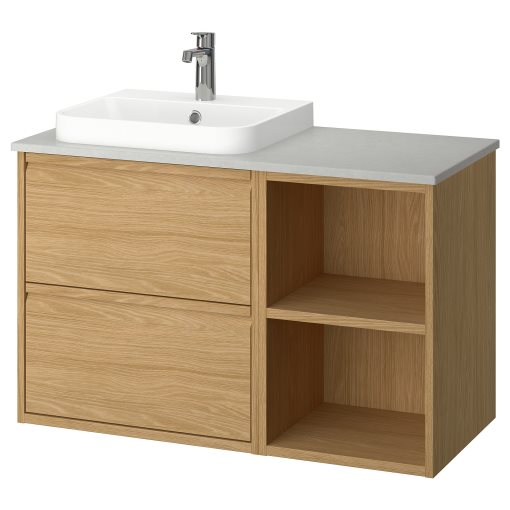 ANGSJON/BACKSJON, έπιπλο νιπτήρα/νιπτήρας/μπαταρία, 102x49x71 cm, 995.284.46