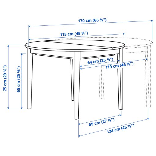 SKANSNAS/LUST, table and 4 chairs, 115/170 cm, 995.616.38