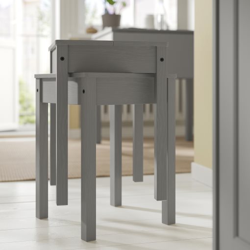 HAUGA/HAUGA, table and 2 stools, 55x82x109/74 cm, 995.749.09