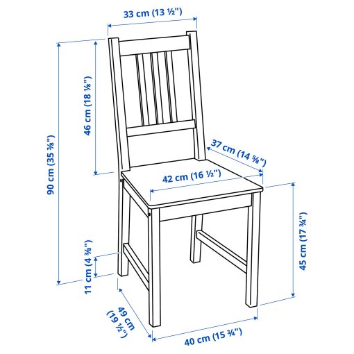 HAUGA/STEFAN, table and 4 chairs, 118x74 cm, 995.749.14