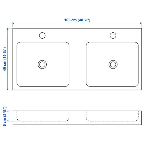 ODENSVIK, double wash-basin, 001.356.12
