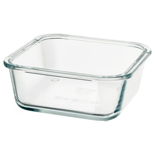 IKEA 365+, food container square/glass, 600 ml, 003.592.06