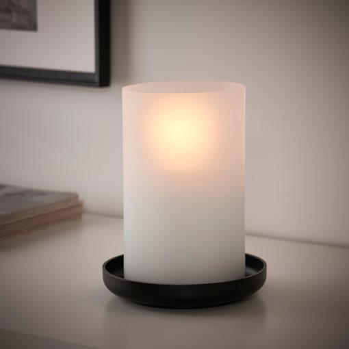 HEDERVÄRD, lantern/frosted glass, 22 cm, 005.106.19