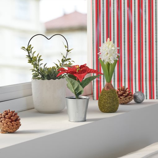 VINTERFINT, artificial potted plant with pot/in/outdoor Poinsettia, 6 cm, 005.621.37