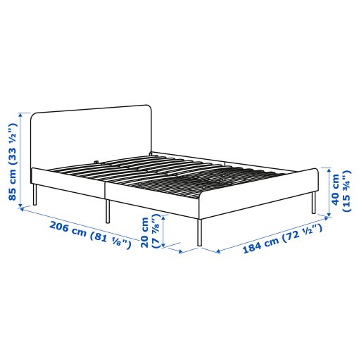 SLATTUM, upholstered bed frame, 180x200 cm, 005.712.50