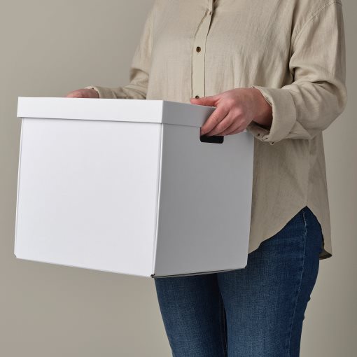 FJÄDERHARV, storage box with lid, 32x35x31 cm, 005.968.87