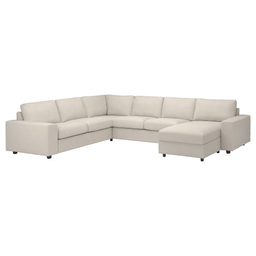 VIMLE, corner sofa, 5-seat with chaise longue with wide armrests, 094.018.28