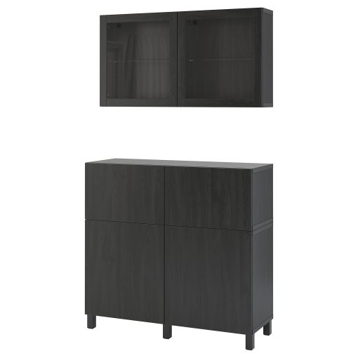 BESTÅ, storage combination with doors/drawers soft closing, 120x42x213 cm, 094.124.93