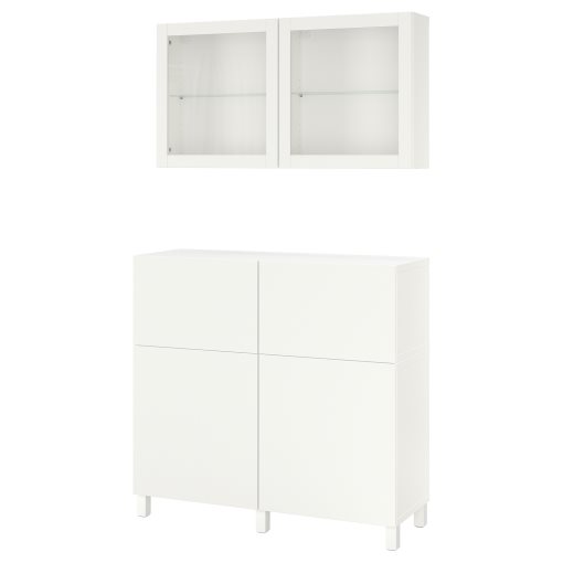 BESTÅ, storage combination with doors/drawers soft closing, 120x42x213 cm, 094.125.01