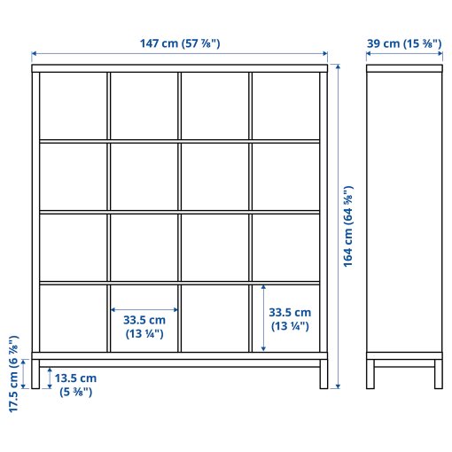 KALLAX, shelving unit with underframe, 147x164 cm, 094.427.20