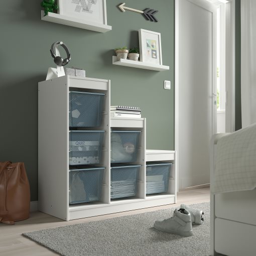 TROFAST, παιδικό έπιπλο αποθήκευσης με κουτιά, 99x44x94 cm, 094.808.68
