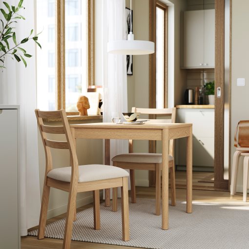 TONSTAD/TONSTAD, table and 2 chairs, 80/120x70 cm, 095.966.61