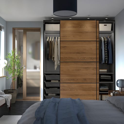 PAX/MEHAMN, wardrobe with sliding doors, 200x66x236 cm, 096.086.59