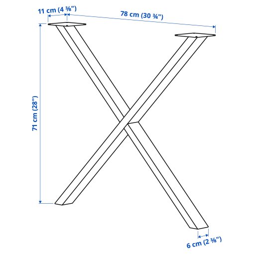 SKÅLSTA, πόδι τραπεζιού σχήμα X, 2 τεμ., 106.116.51