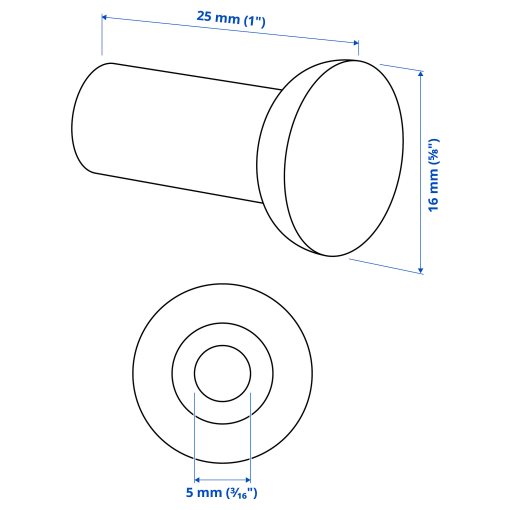 NYDALA, knob 2 pack, 16 mm, 106.414.84