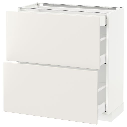 METOD/MAXIMERA, base cabinet with 2 fronts/3 drawers, 191.135.54