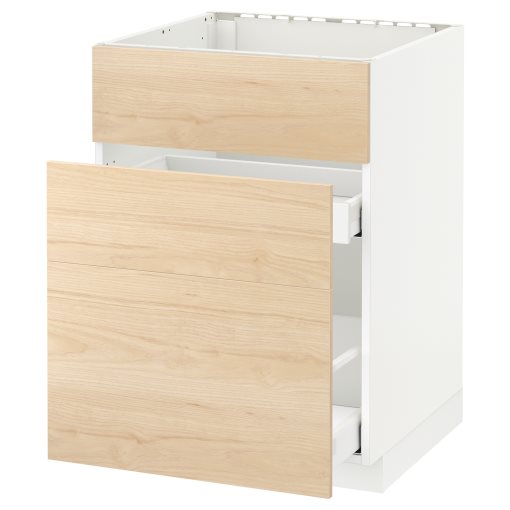 METOD/MAXIMERA, base cabinet for sink+3 fronts/2 drawers, 192.161.04