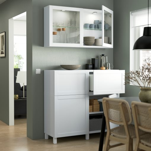 BESTÅ, storage combination with doors/drawers push open, 120x42x213 cm, 193.992.12