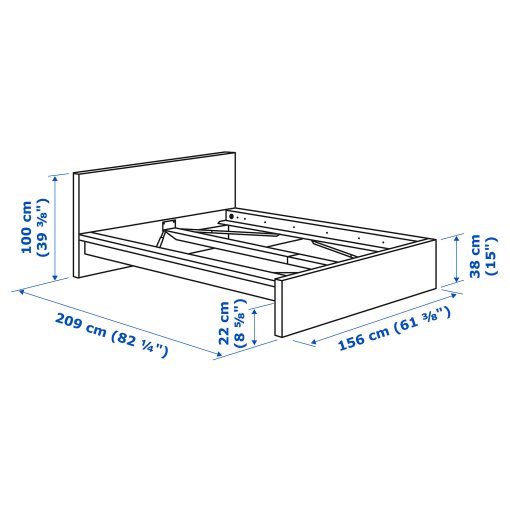 MALM, bedroom furniture/set of 4, 140x200 cm, 194.882.13