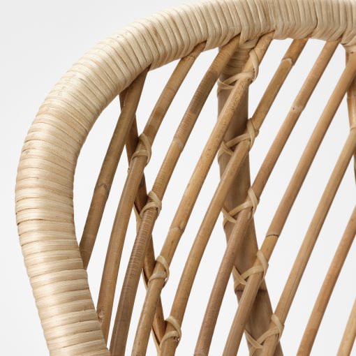 BROBOCK/BJORKTR, armchair rattan with cushion, 195.260.12